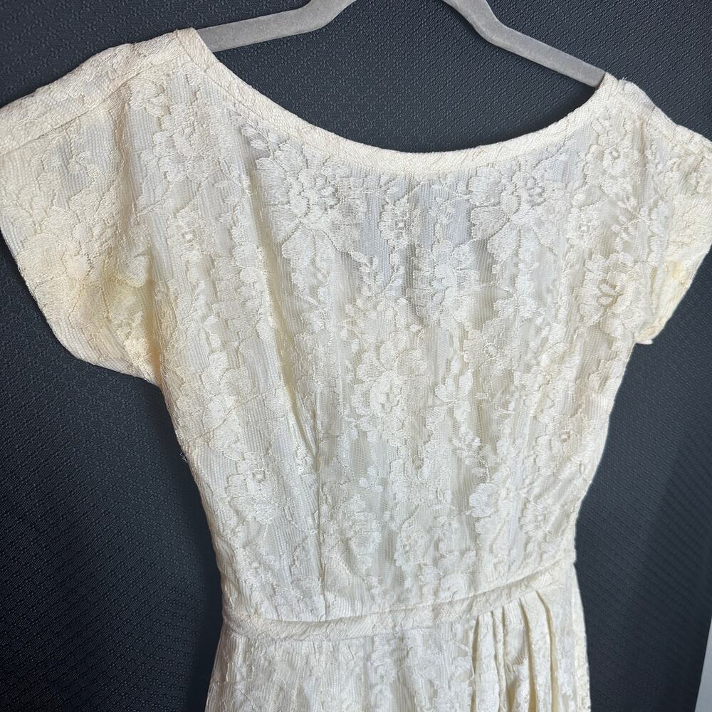 166. Handmade vintage ivory wedding/formal dress; 1960s